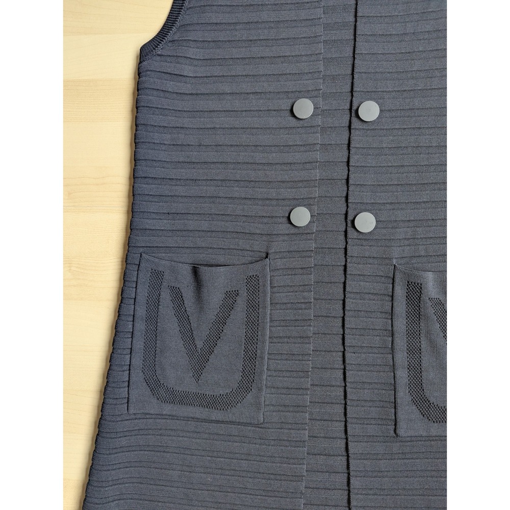 Acciaio Made In Italy Wool Cashmere Long Jacket Vest Navy Nautical Wear to Work - Picture 3 of 11